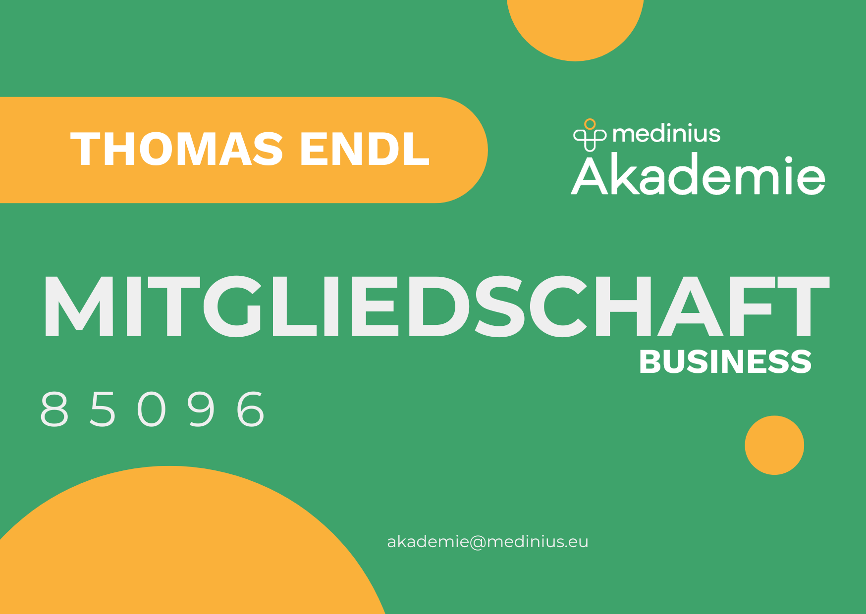 medinius akademie mitgliedskarte